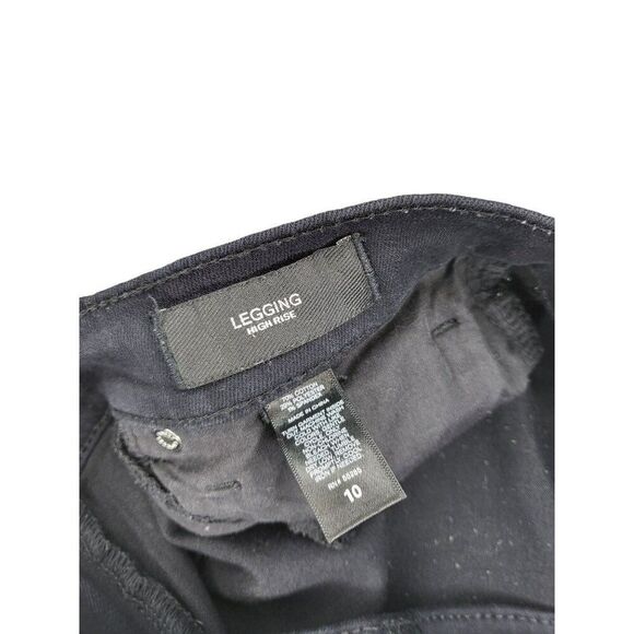 Express Leggings Jeans Women Sz 10 Denim Distressed‎ Black Boho Casual Workwear - Picture 6 of 6